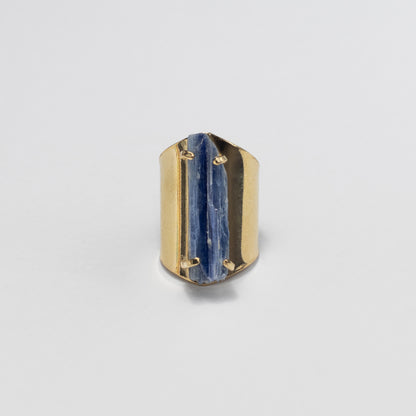 Bague ouverte en cyanite bleue brute