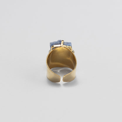 Bague ouverte en cyanite bleue brute