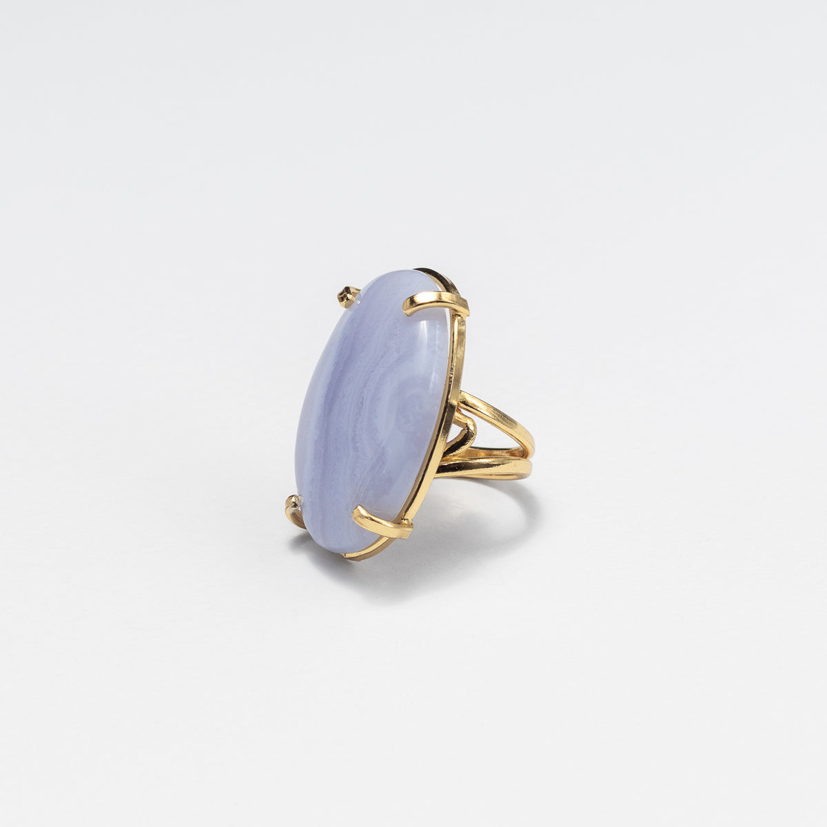 Bagues en agate dentelle bleue