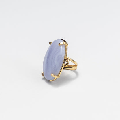 Bagues en agate dentelle bleue
