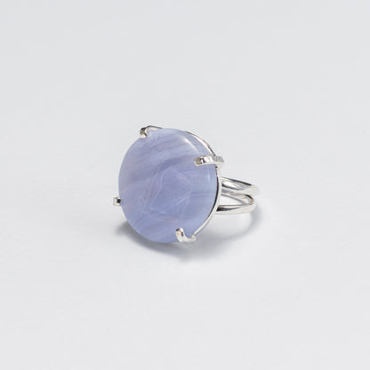 Bagues en agate dentelle bleue