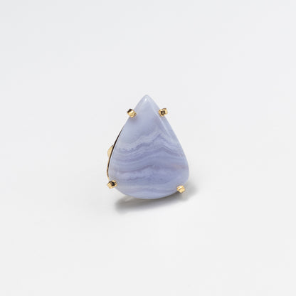 Bagues en agate dentelle bleue