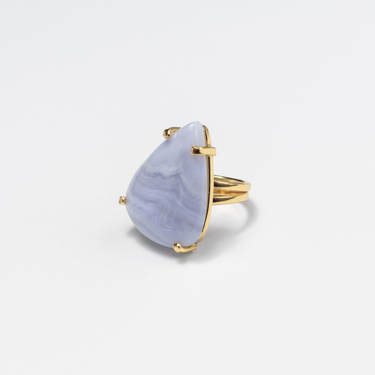 Bagues en agate dentelle bleue