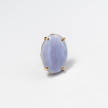 Bagues en agate dentelle bleue