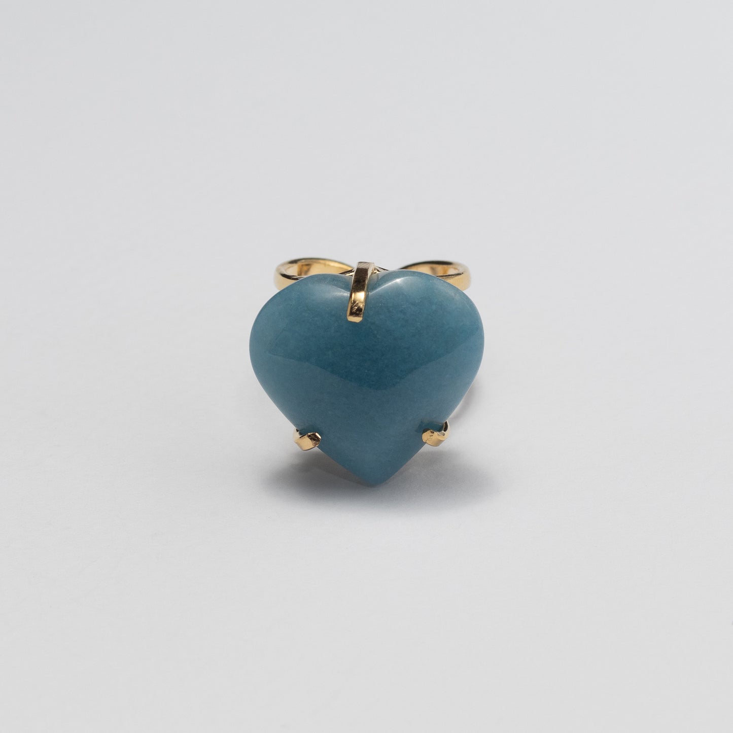 Blue quartz heart ring