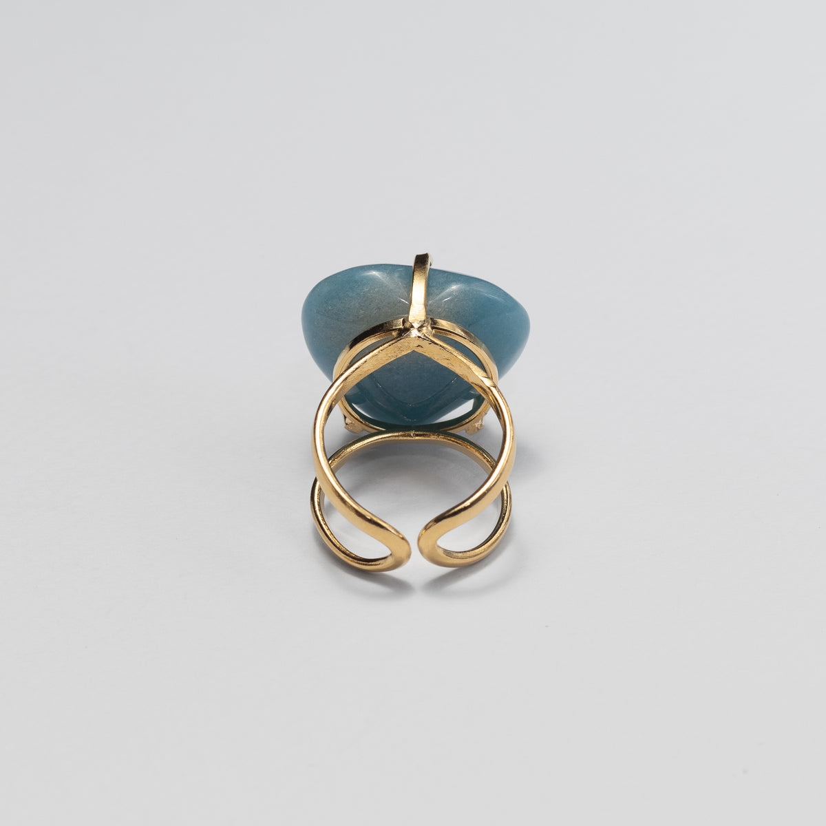 Blue quartz heart ring