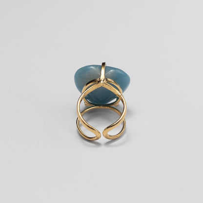 Blue quartz heart ring