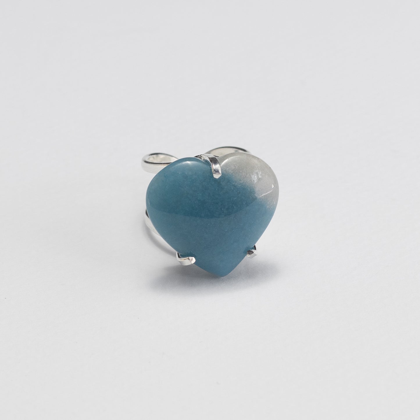 Blue quartz heart ring