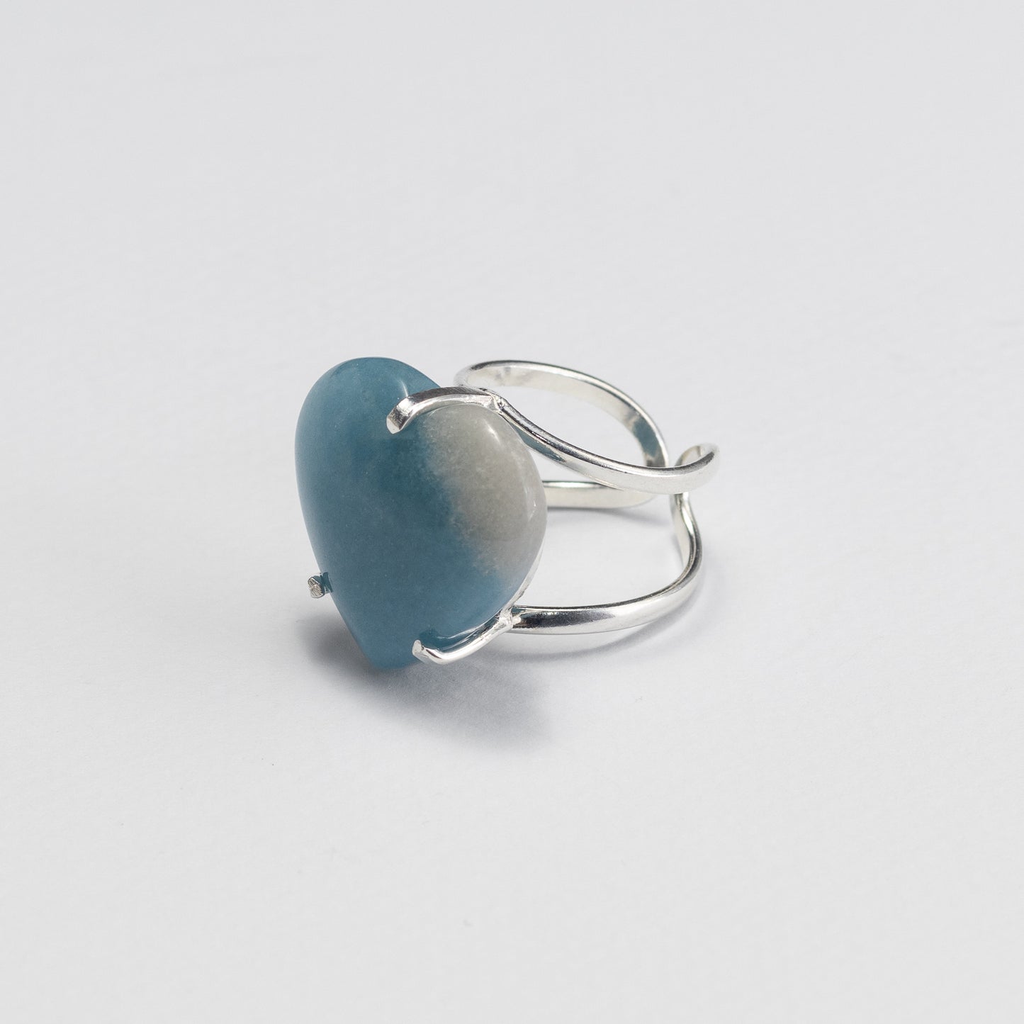 Blue quartz heart ring