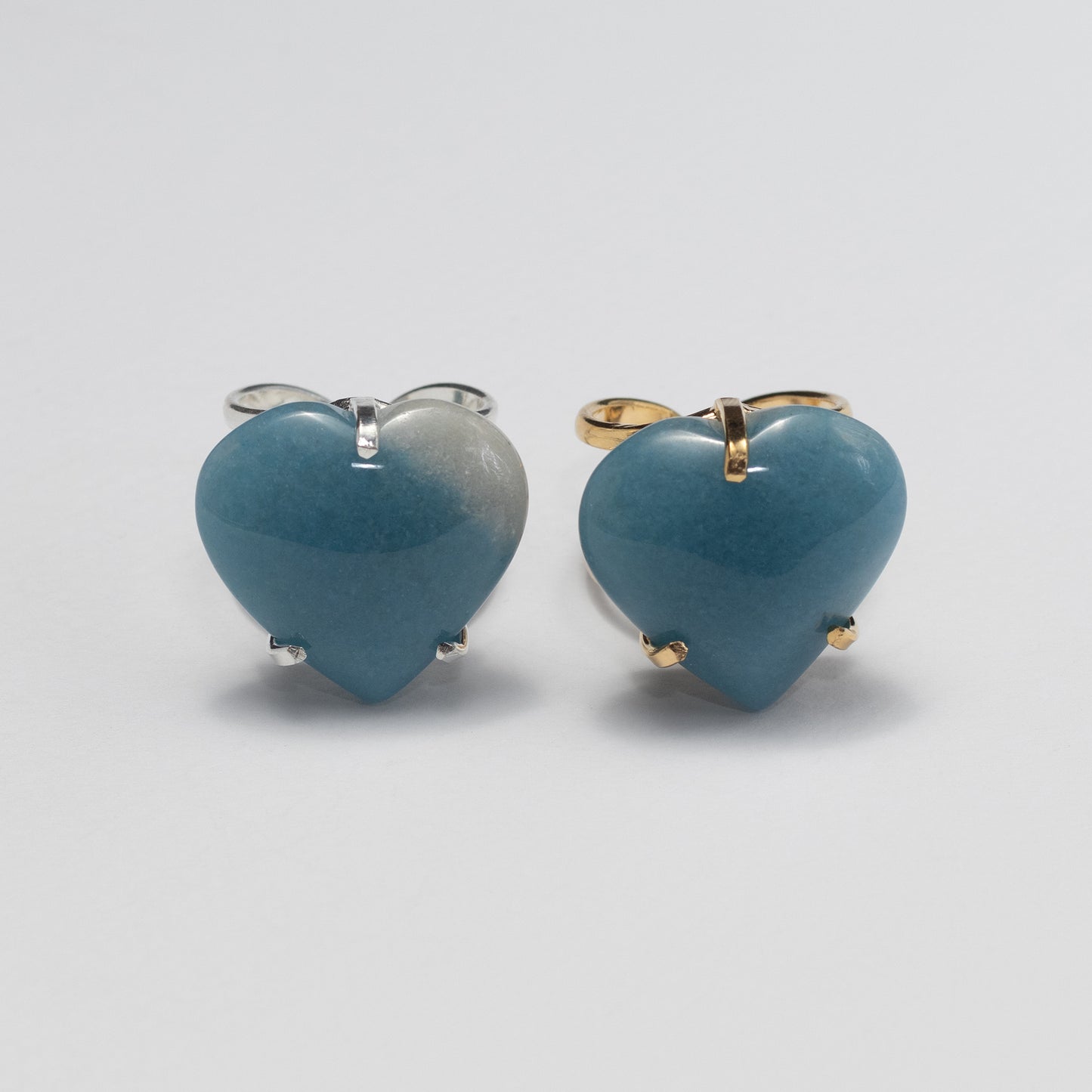Blue quartz heart ring