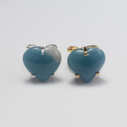 Blue quartz heart ring