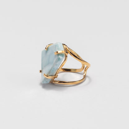 Bague en larimar forme libre