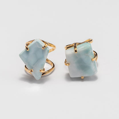 Bague en larimar forme libre