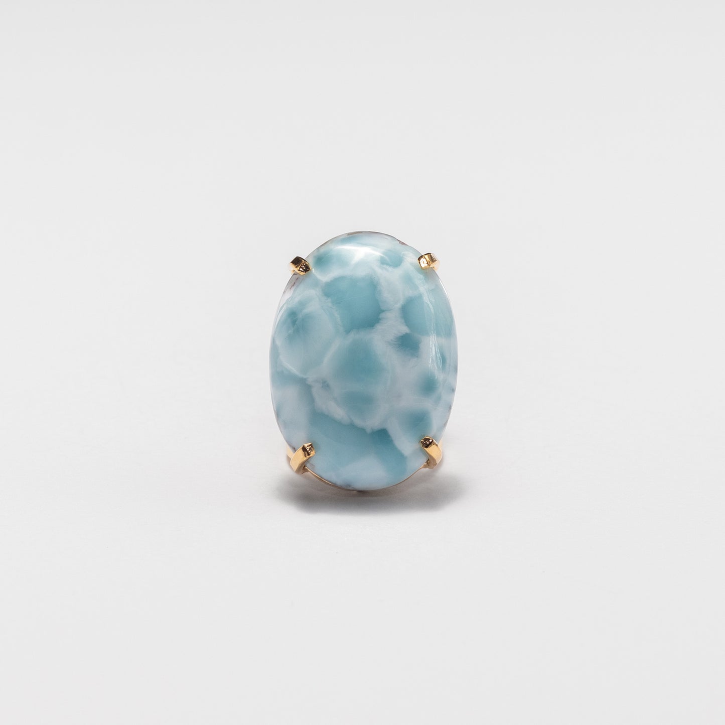 Bague en larimar cabochon ovale
