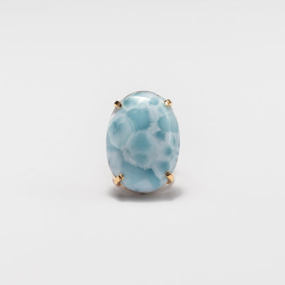 Bague en larimar cabochon ovale