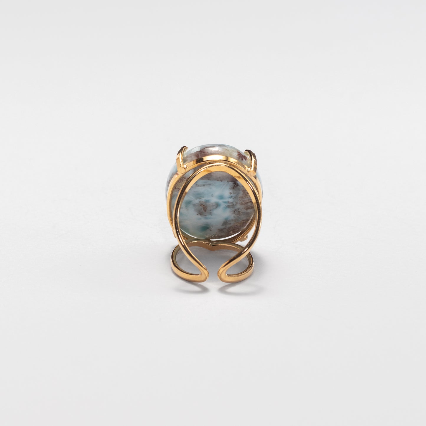Bague en larimar cabochon ovale