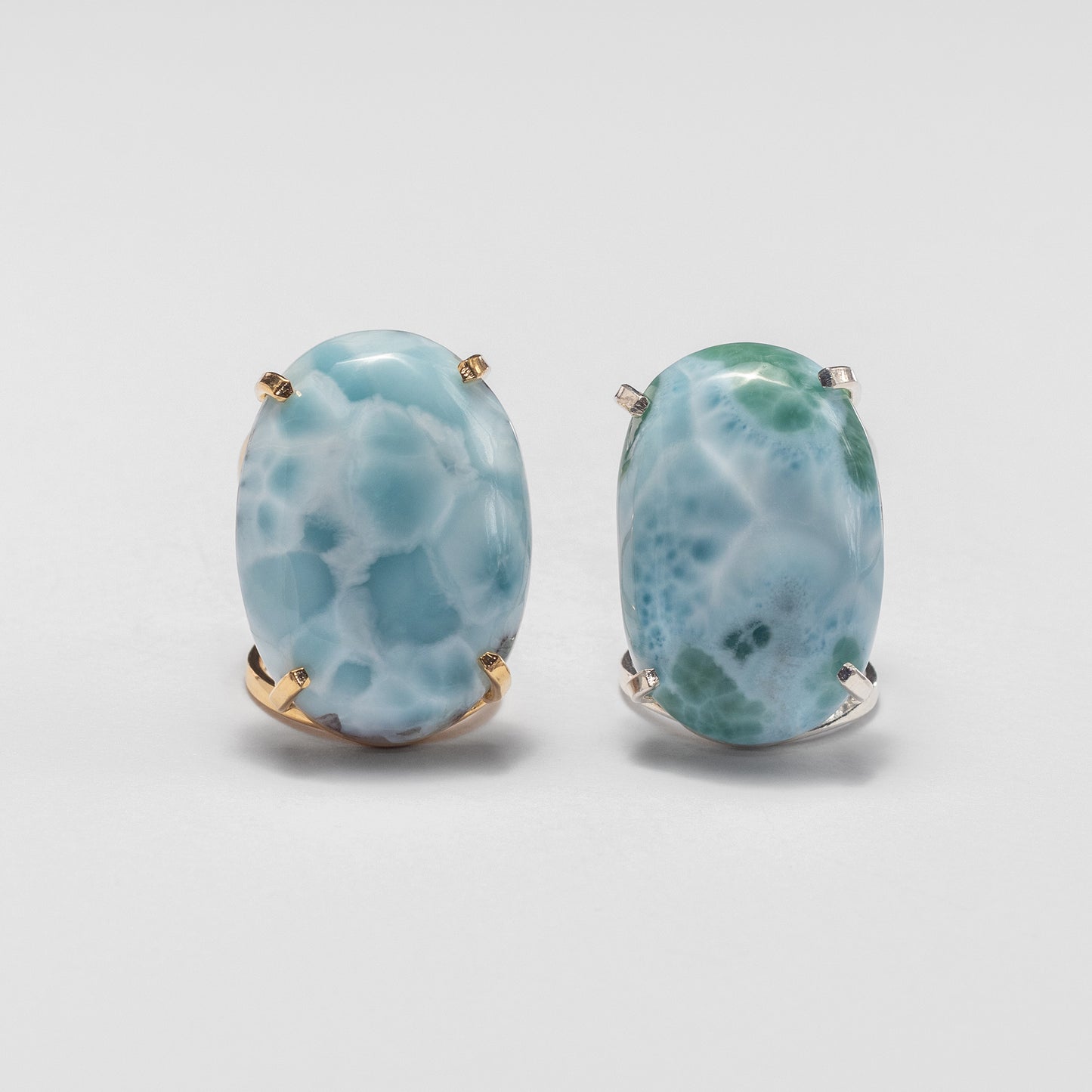 Bague en larimar cabochon ovale