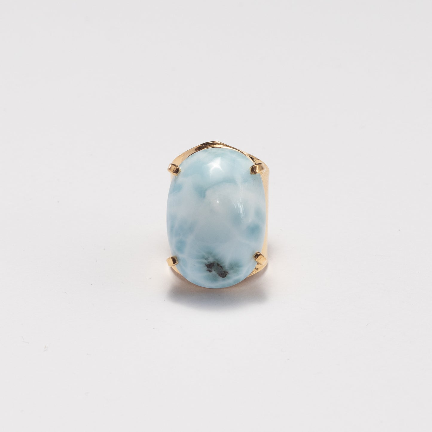 Bague ouverte en larimar ovale
