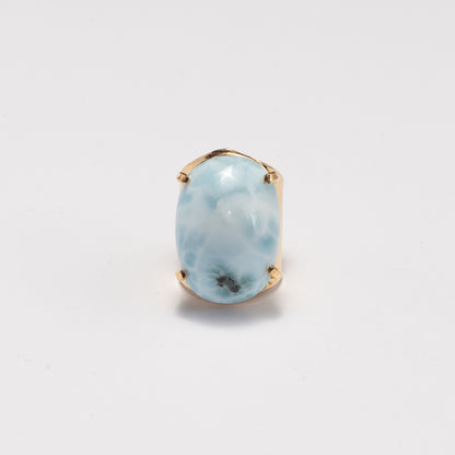 Bague ouverte en larimar ovale