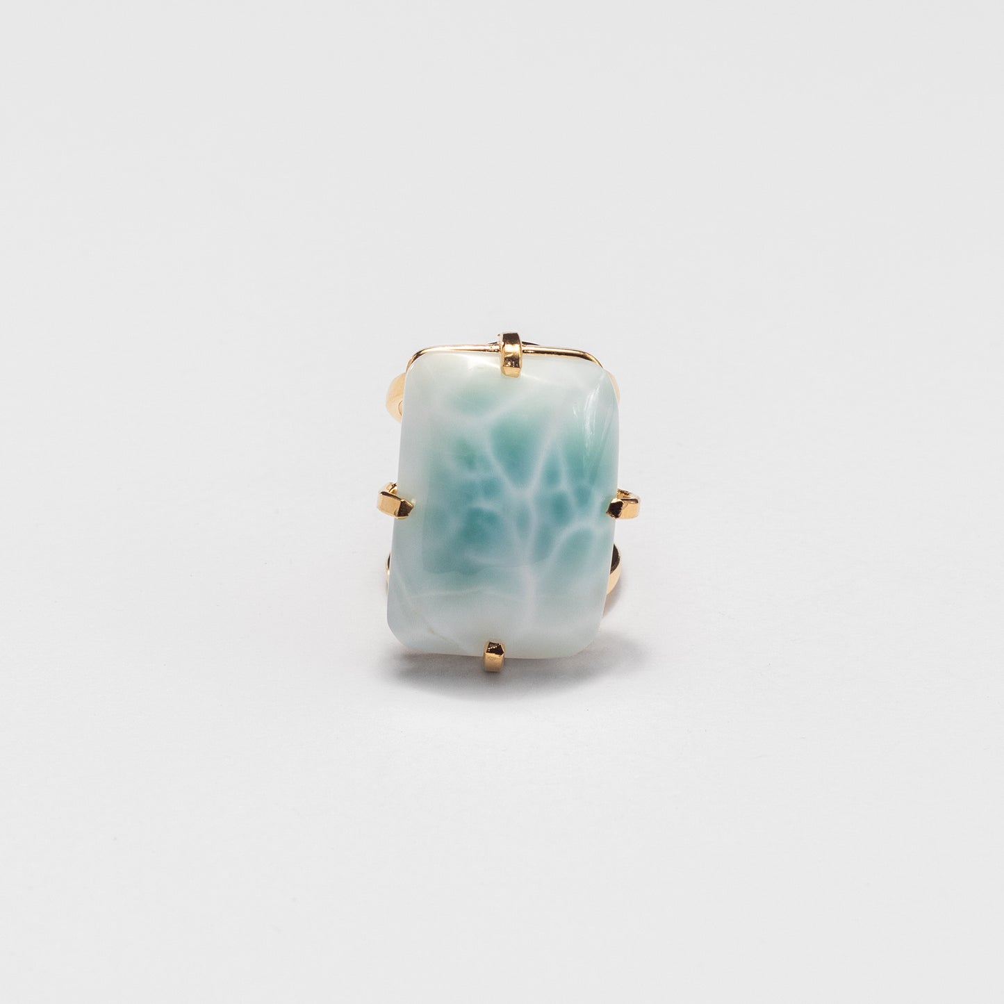 Bague en larimar cabochon rectangulaire