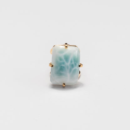Bague en larimar cabochon rectangulaire