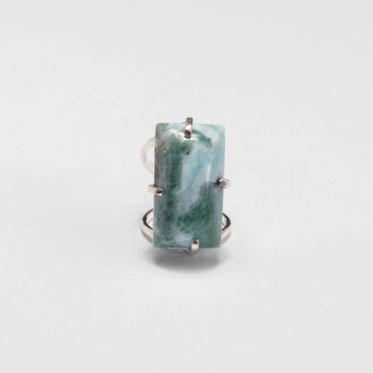 Bague en larimar cabochon rectangulaire