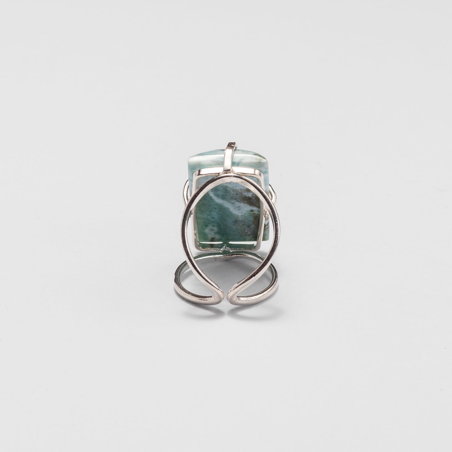 Bague en larimar cabochon rectangulaire
