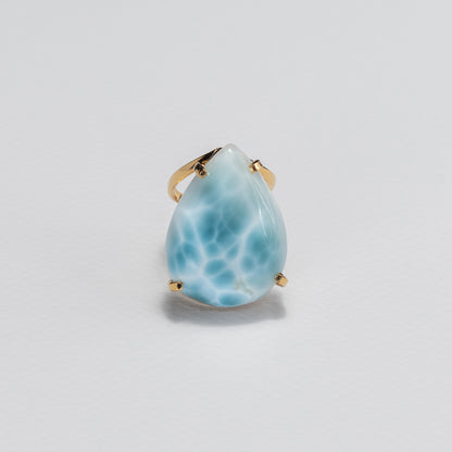 Bague en larimar en forme de goutte