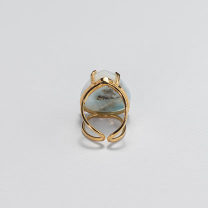 Bague en larimar en forme de goutte