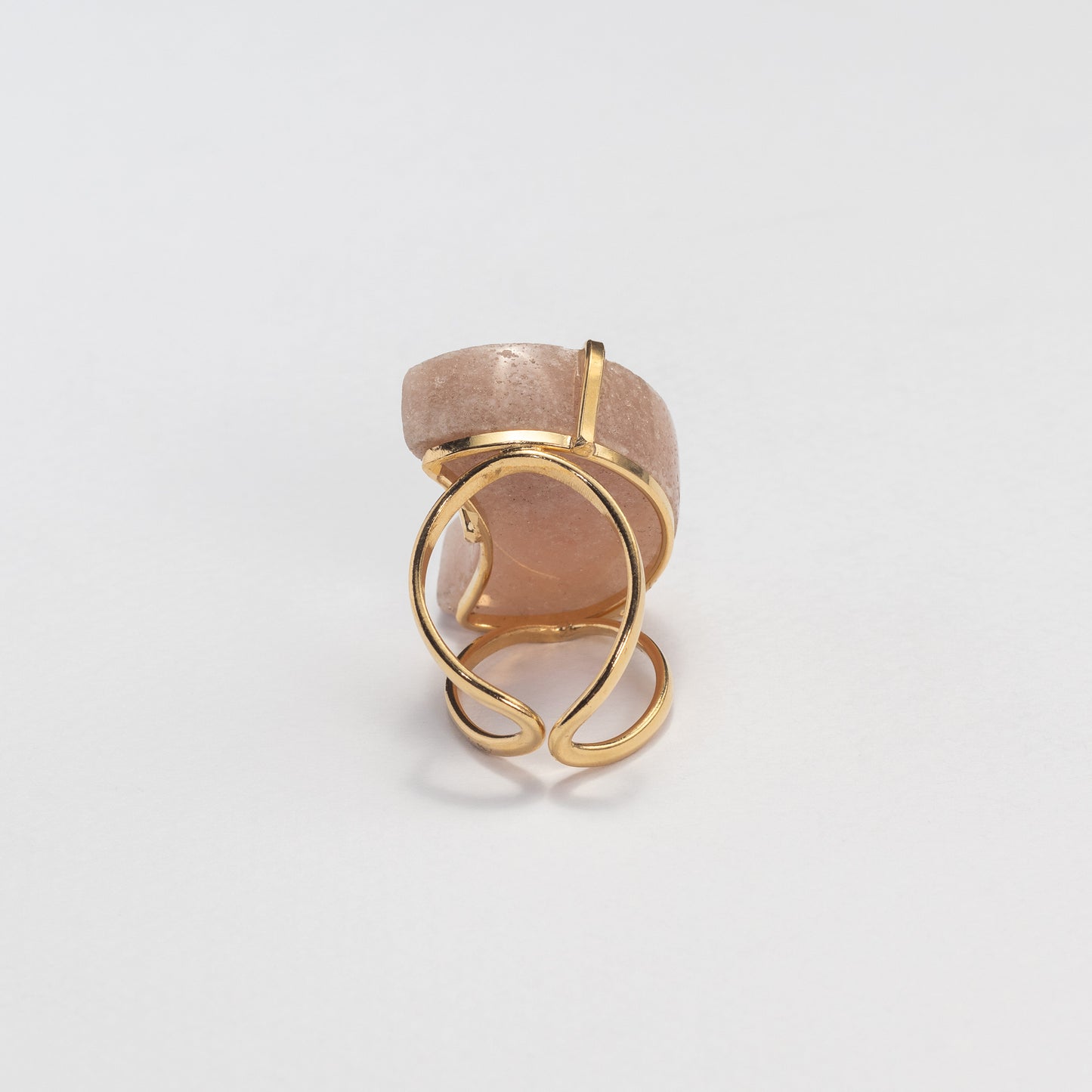 Bague lune en améthyste rose druzy