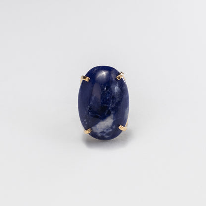 Bague statement en sodalite cabochon ovale