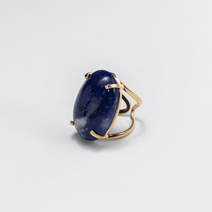 Bague statement en sodalite cabochon ovale