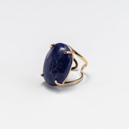 Bague statement en sodalite cabochon ovale