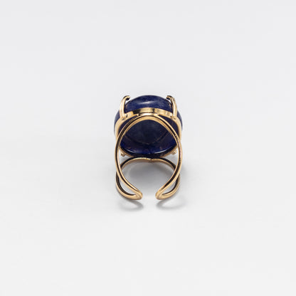 Bague statement en sodalite cabochon ovale
