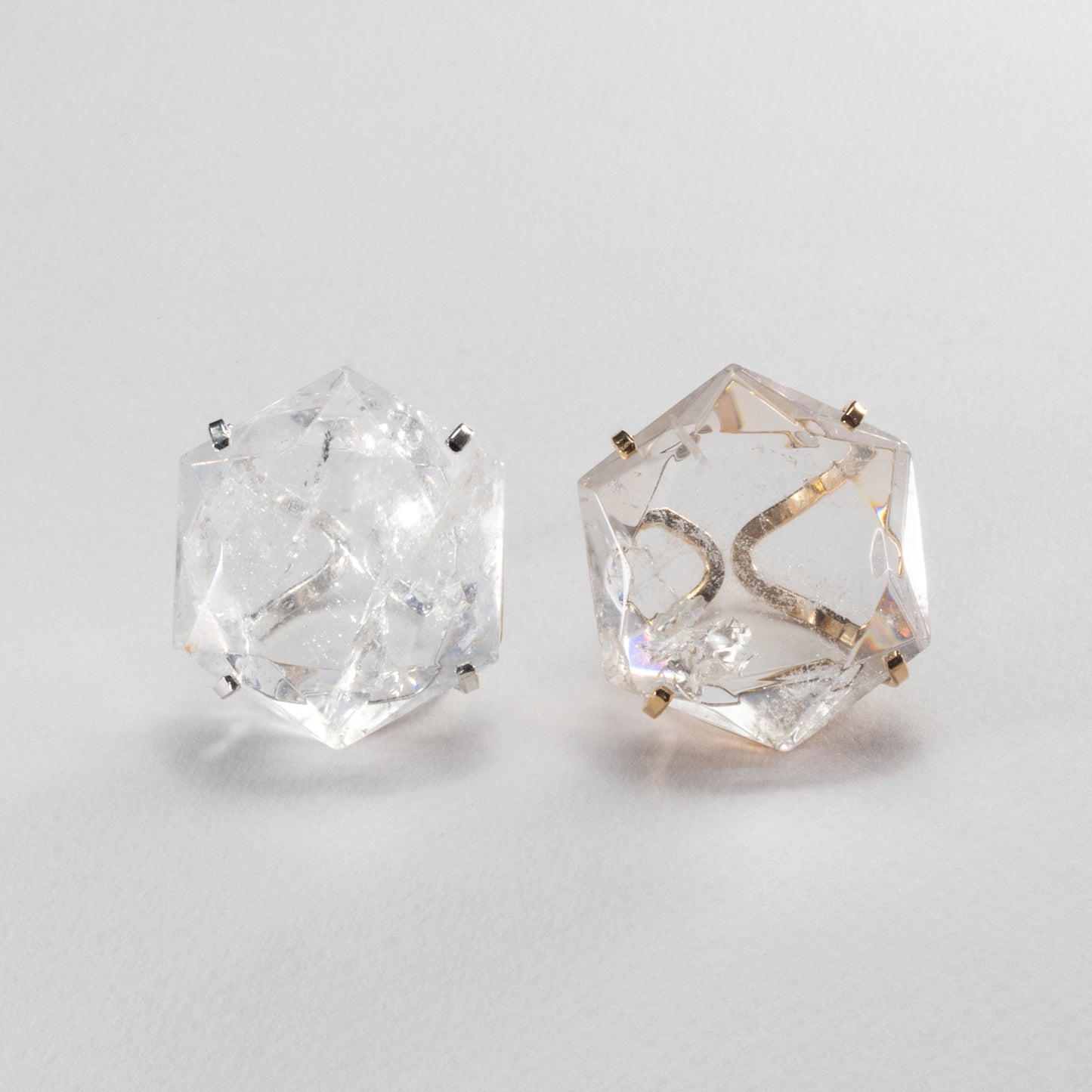 Oversized hexagon crystal quartz statement ring