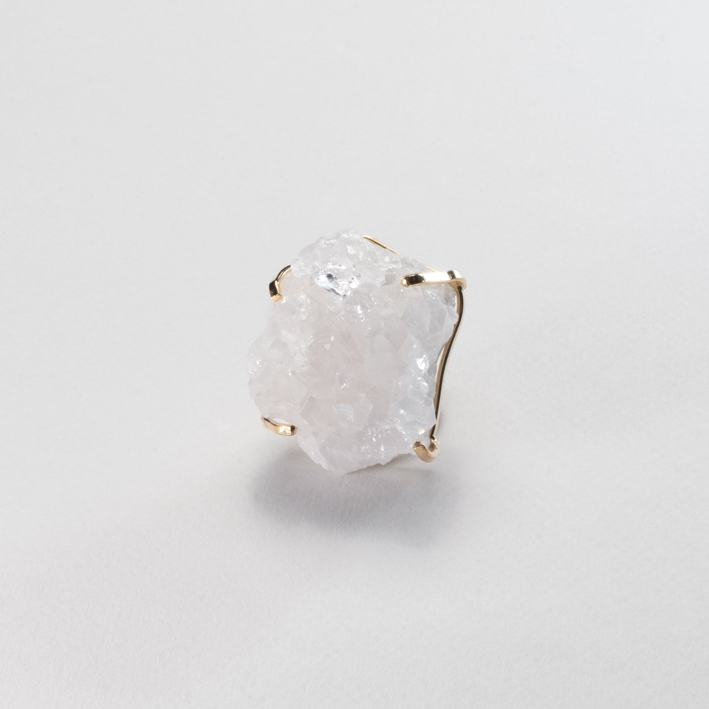 Bague oversize en cristal de roche en grappe