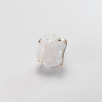 Bague oversize en cristal de roche en grappe