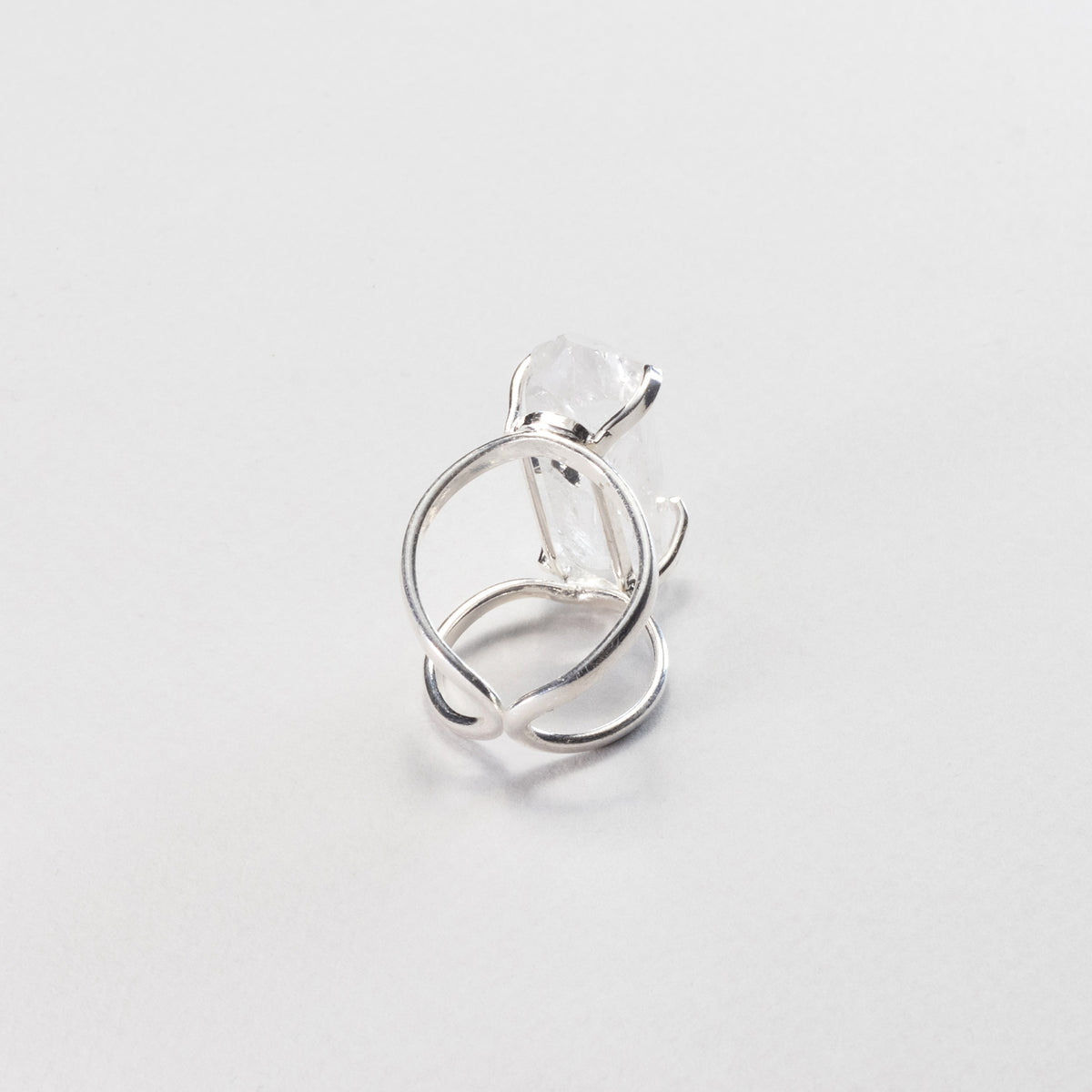 Lemurian quartz crystal ring