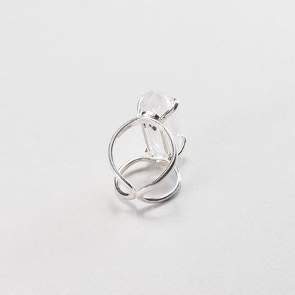 Lemurian quartz crystal ring