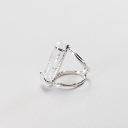Lemurian quartz crystal ring