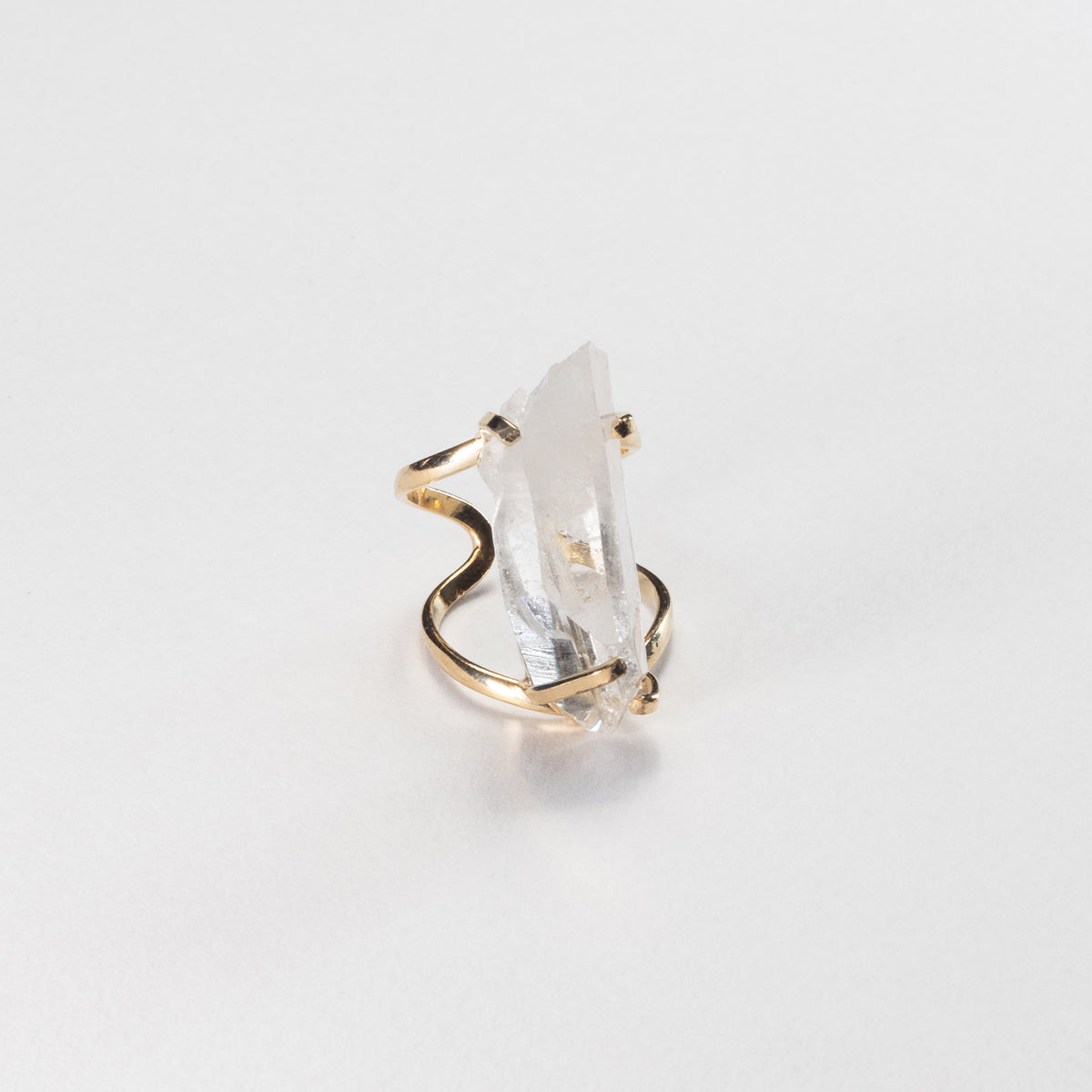 Lemurian quartz crystal ring