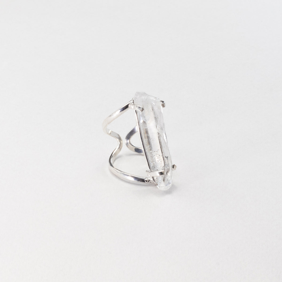 Lemurian quartz crystal ring