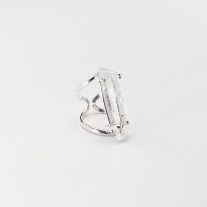 Lemurian quartz crystal ring