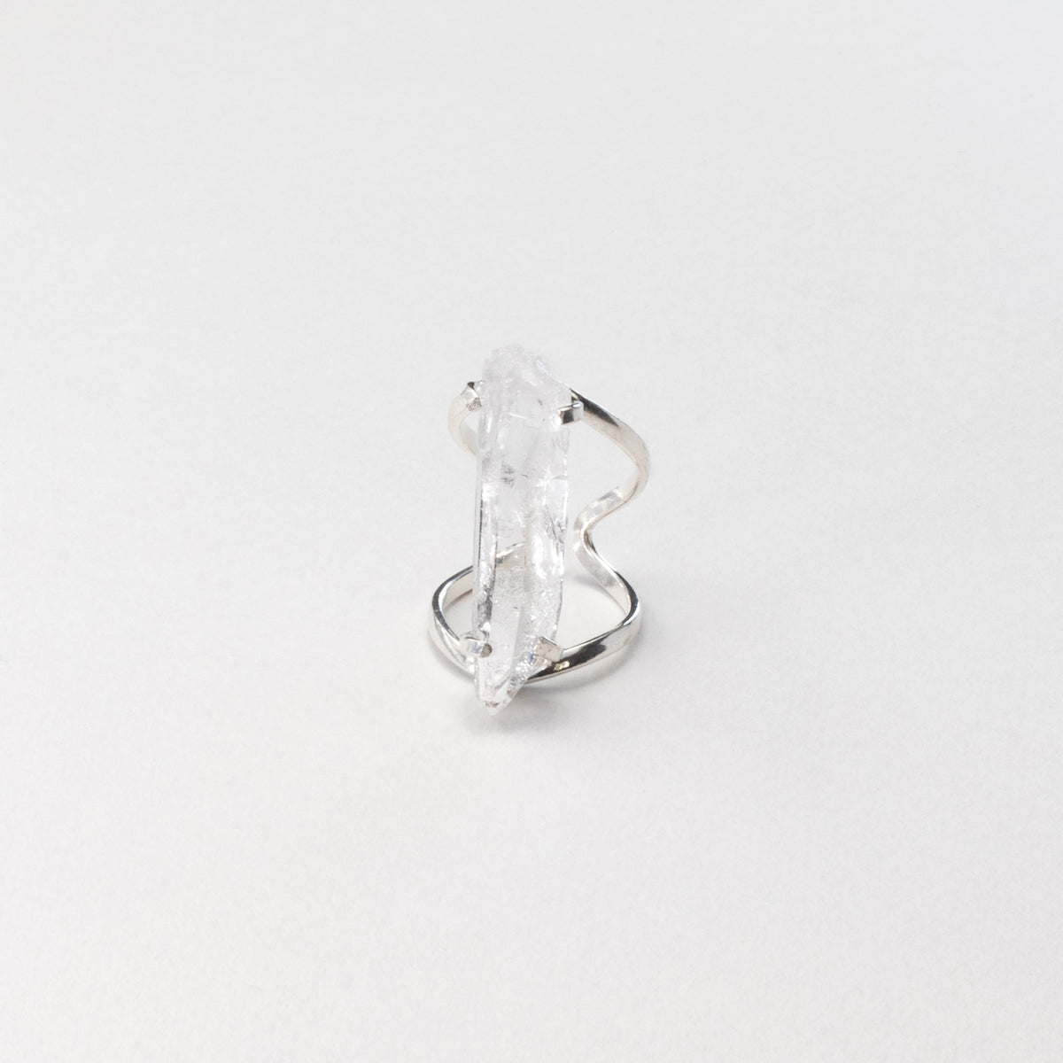 Lemurian quartz crystal ring