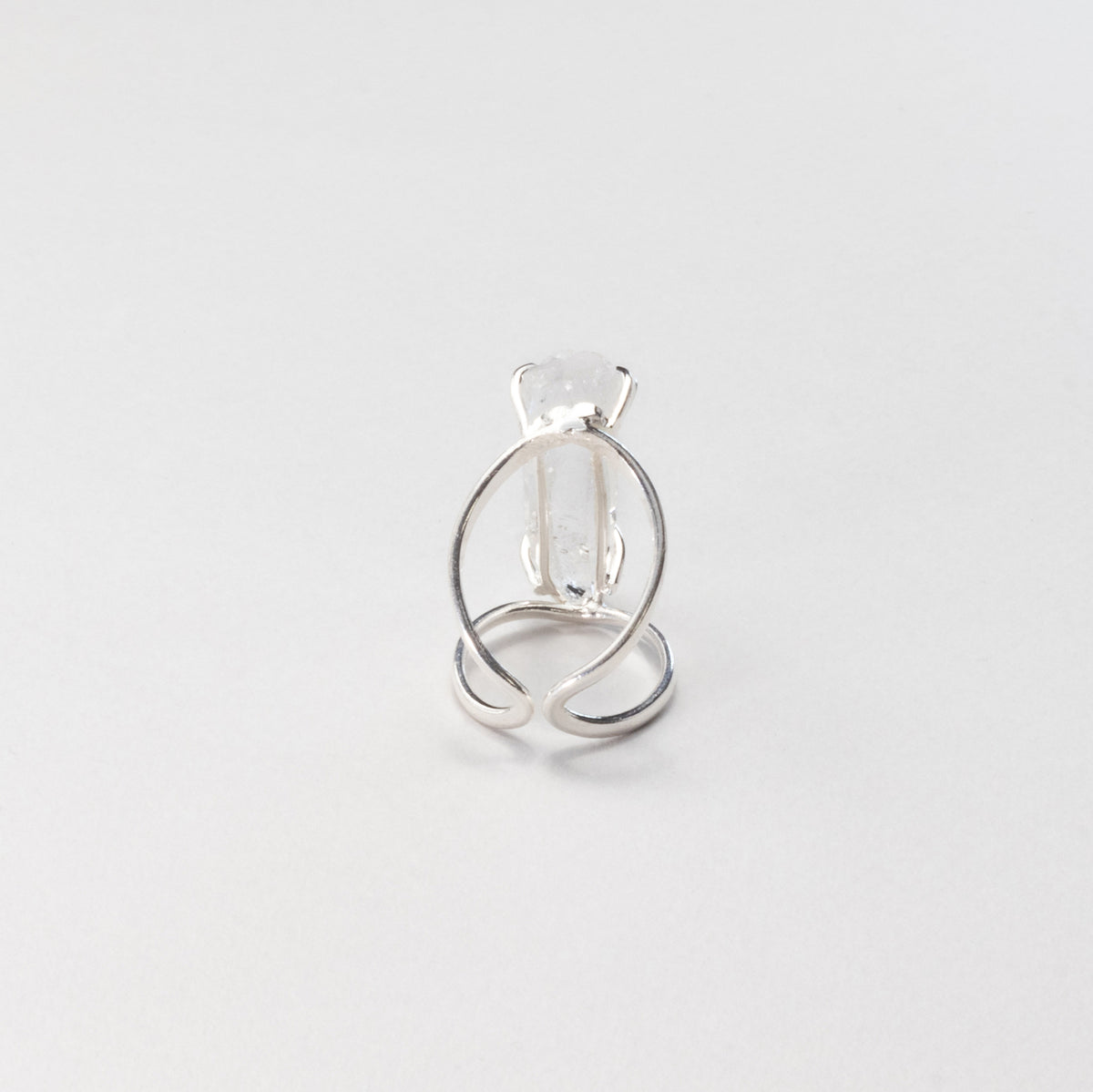 Lemurian quartz crystal ring