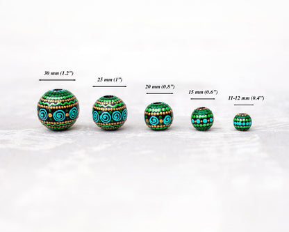 Green Round Beads