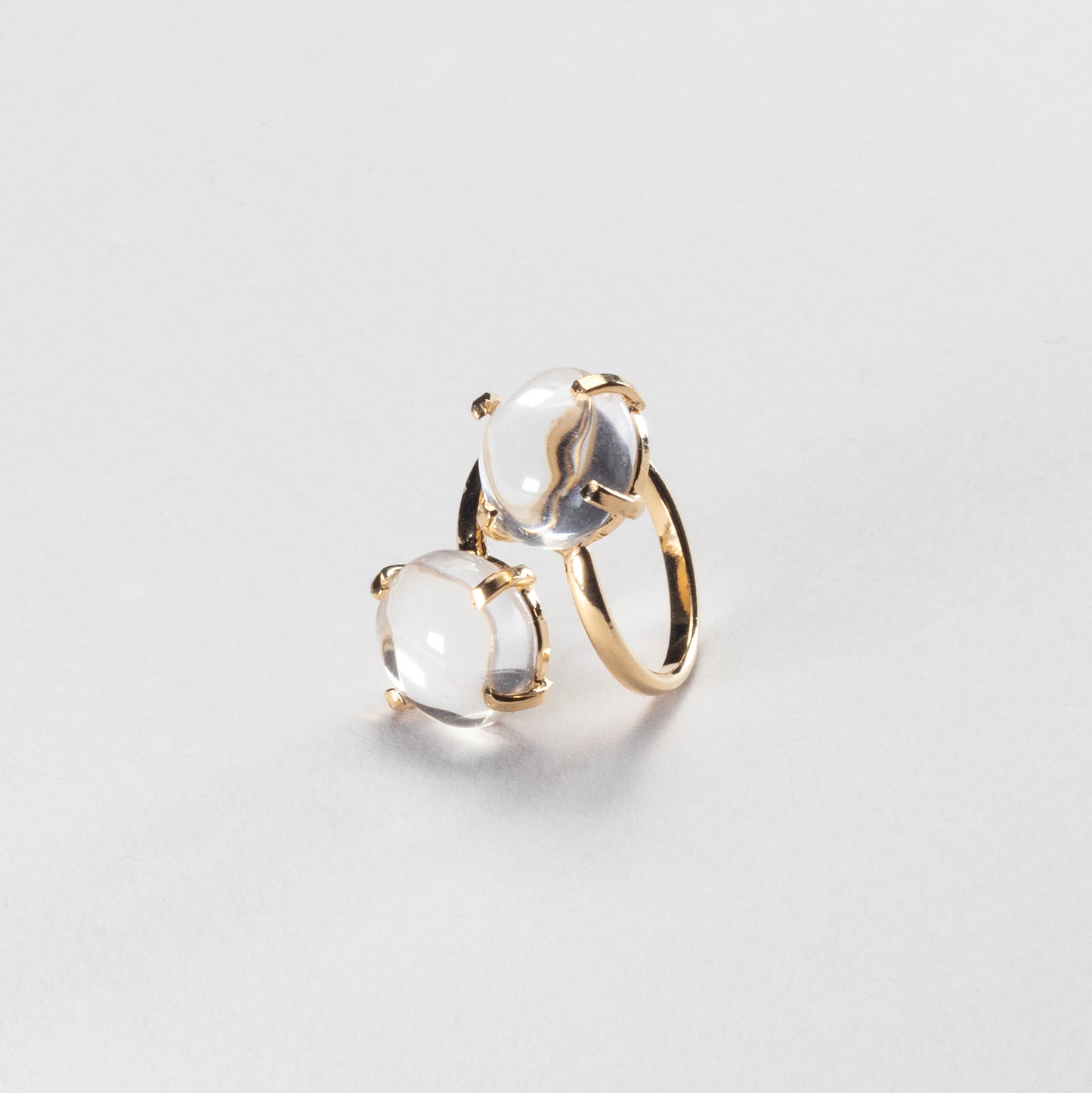 Bague double en cristal de roche