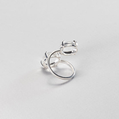 Bague double en cristal de roche