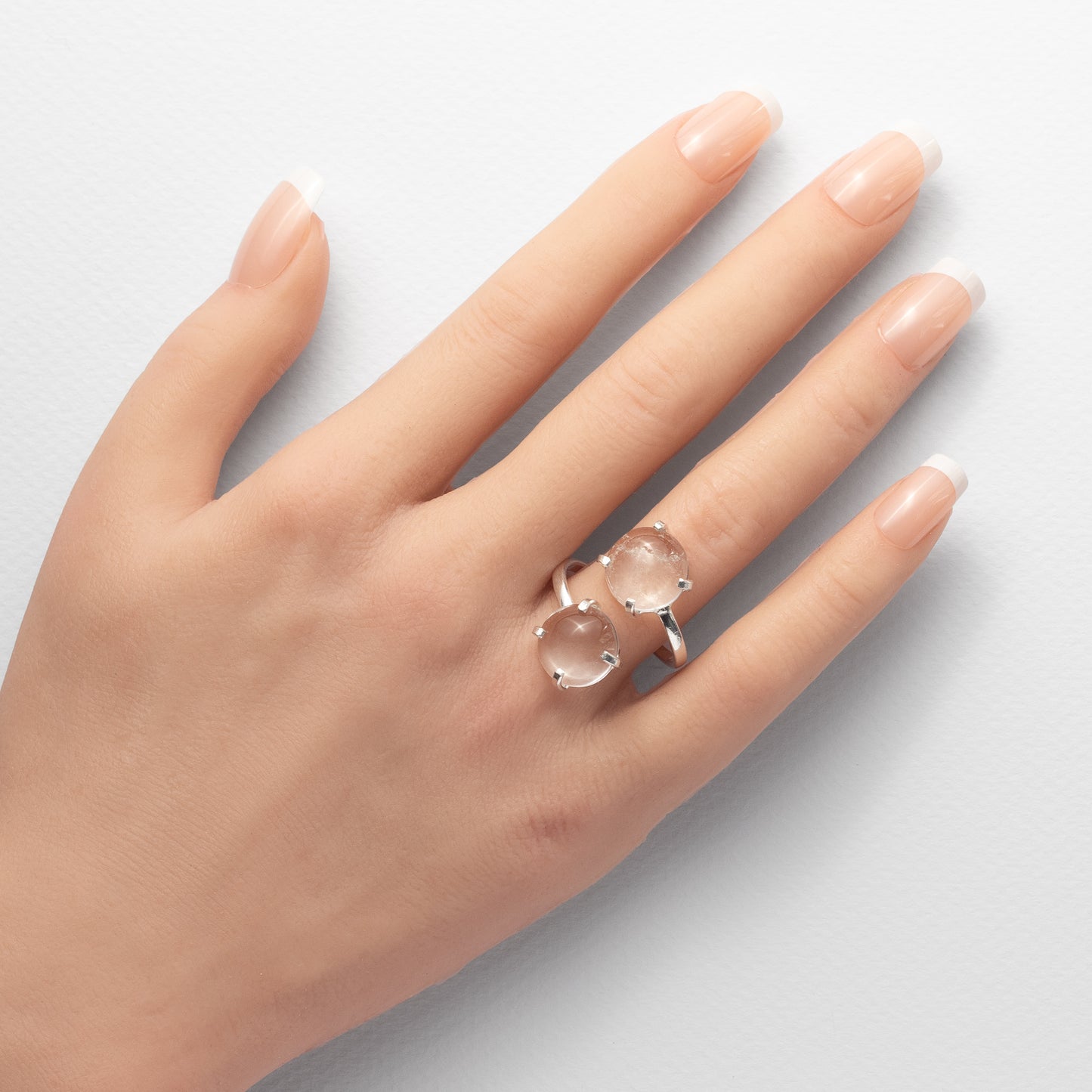 Bague double en cristal de roche