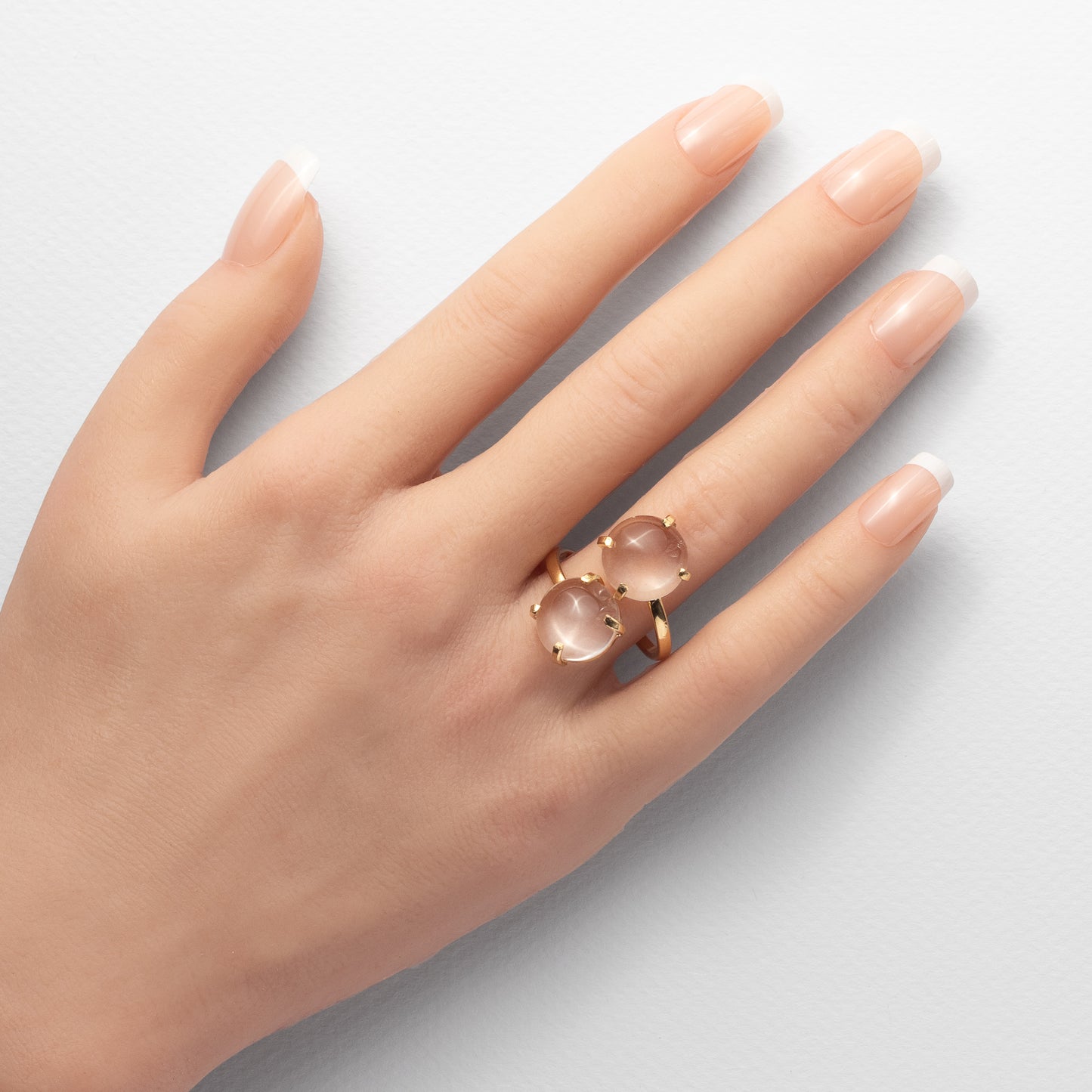 Bague double en cristal de roche